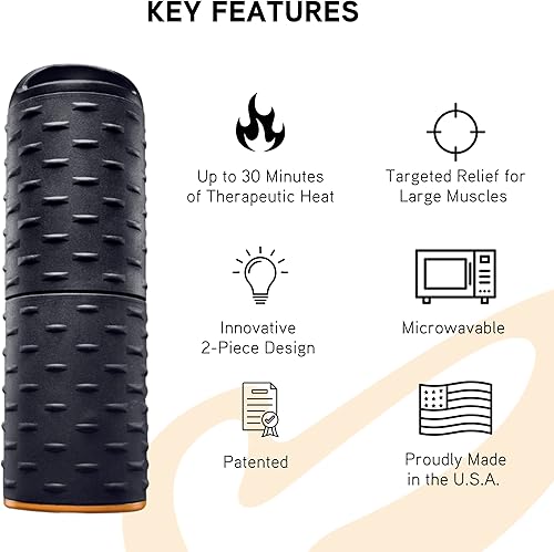 Miniatura 2 de Moji Rodillo térmico 2, rodillo térmico para dolor de espalda y cuello, gran reemplazo para tu rodillo de espuma tradicional, firme para masaje de