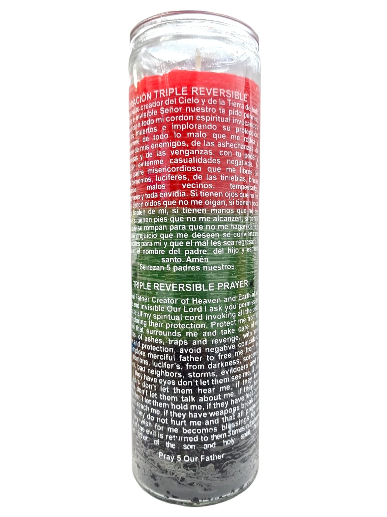 7 Day Candle 3 Color Triple Action Reversible- Red/Green/Black