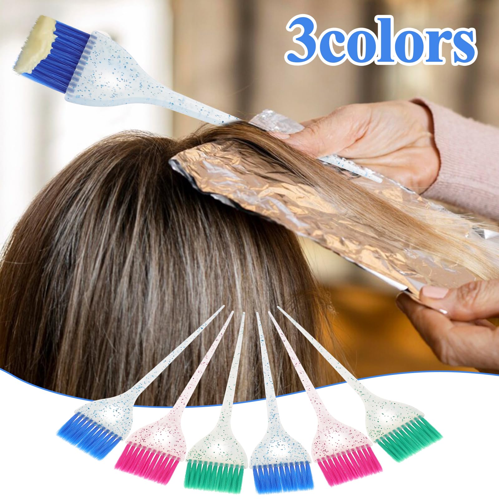 TIESOME Set di 6 pennelli per tinture per capelli, applicatore di precisione, per colorare e acconciare, per uso domestico e professionale, strumenti per parrucchieri