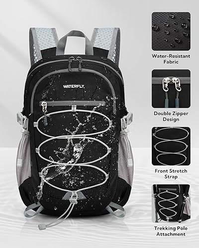Miniatura 3 de WATERFLY Mochila pequeña y ligera y plegable 15L Mini mochila de viaje plegable ultraligera con correa transpirable para el hombro al aire libre