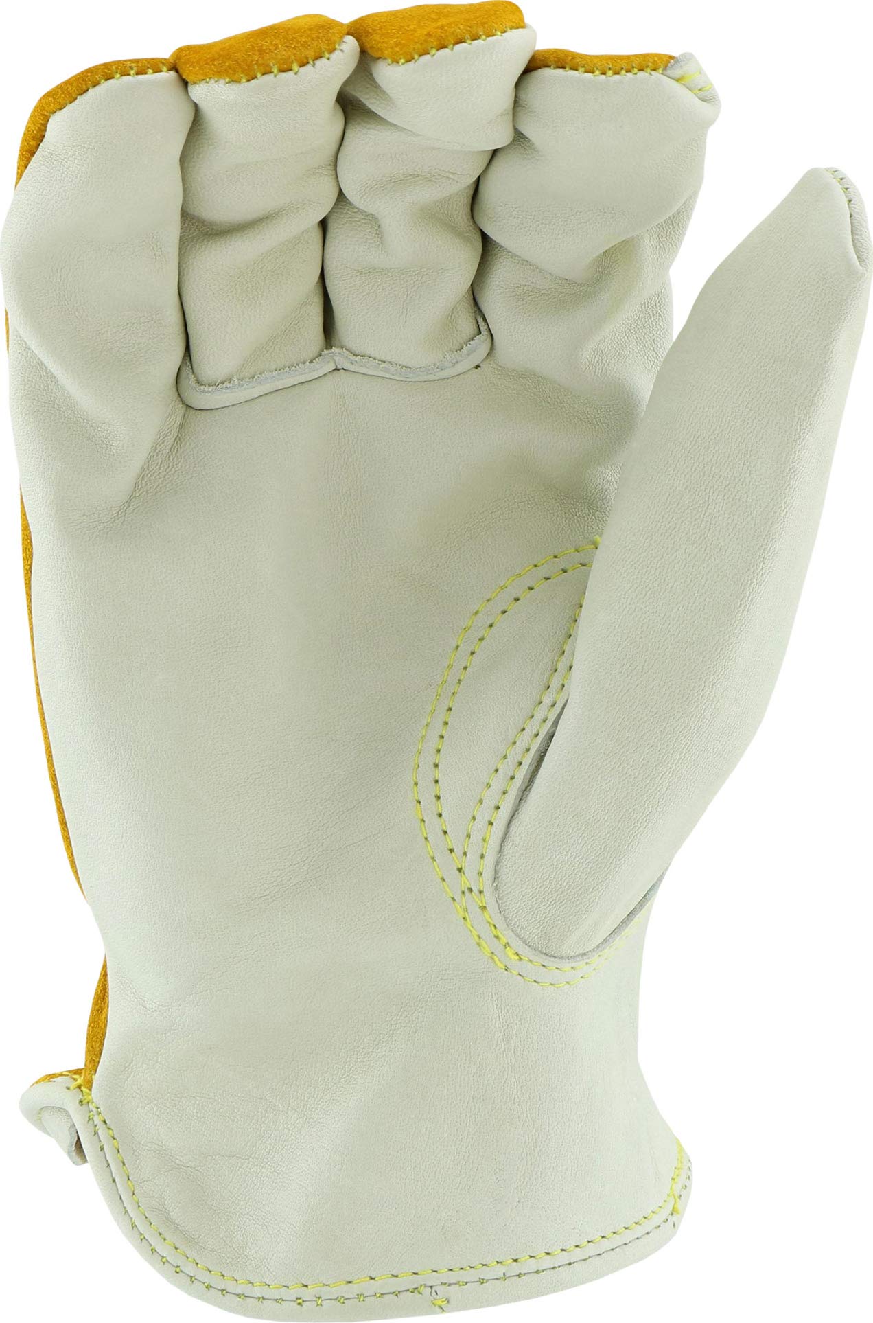 IRONCAT 9414 - Guantes de trabajo para conductor, piel de vaca, XXXL, marrón/blanco (Tan/White), 1