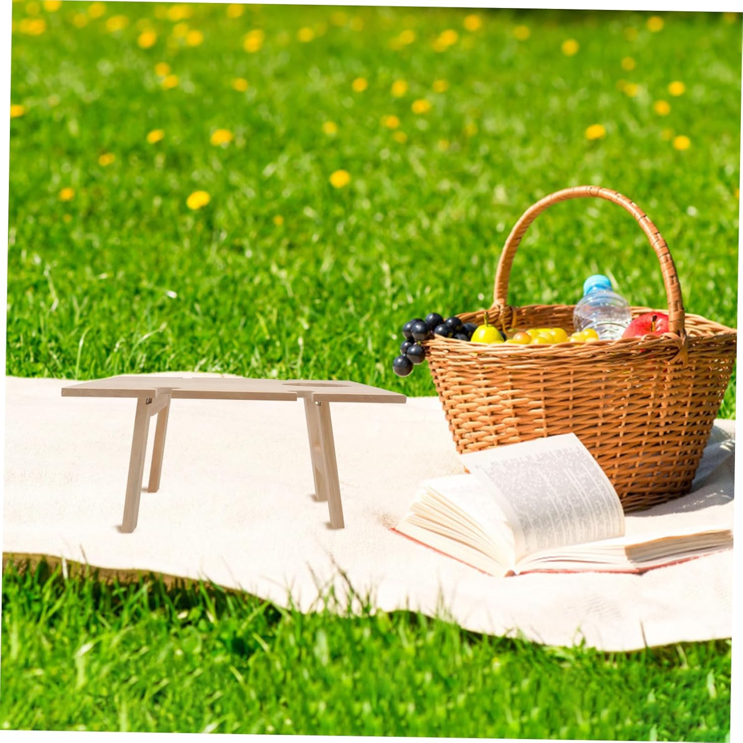 1pc Outdoor Portable Foldable Wine Table for Picnics Camping Beach Gatherings Compact Sturdy Construction Easy to Transport