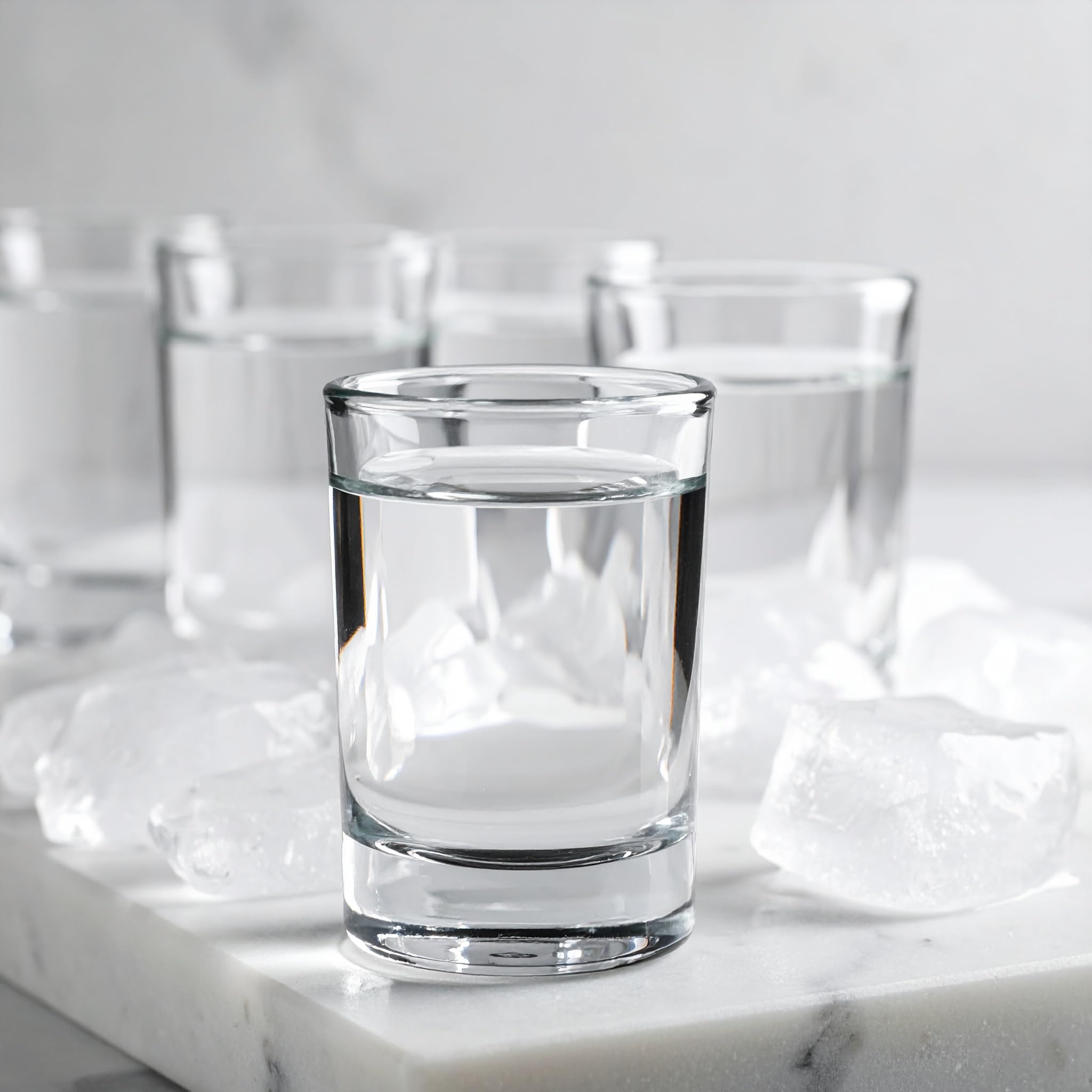 Glasmark KROSNO 1992 Schnapsgläser Shotgläser mit Schwerem Boden Set 12 Stück 60 ml Transparent Spülmaschinenfest, Durchsichtig, Klar