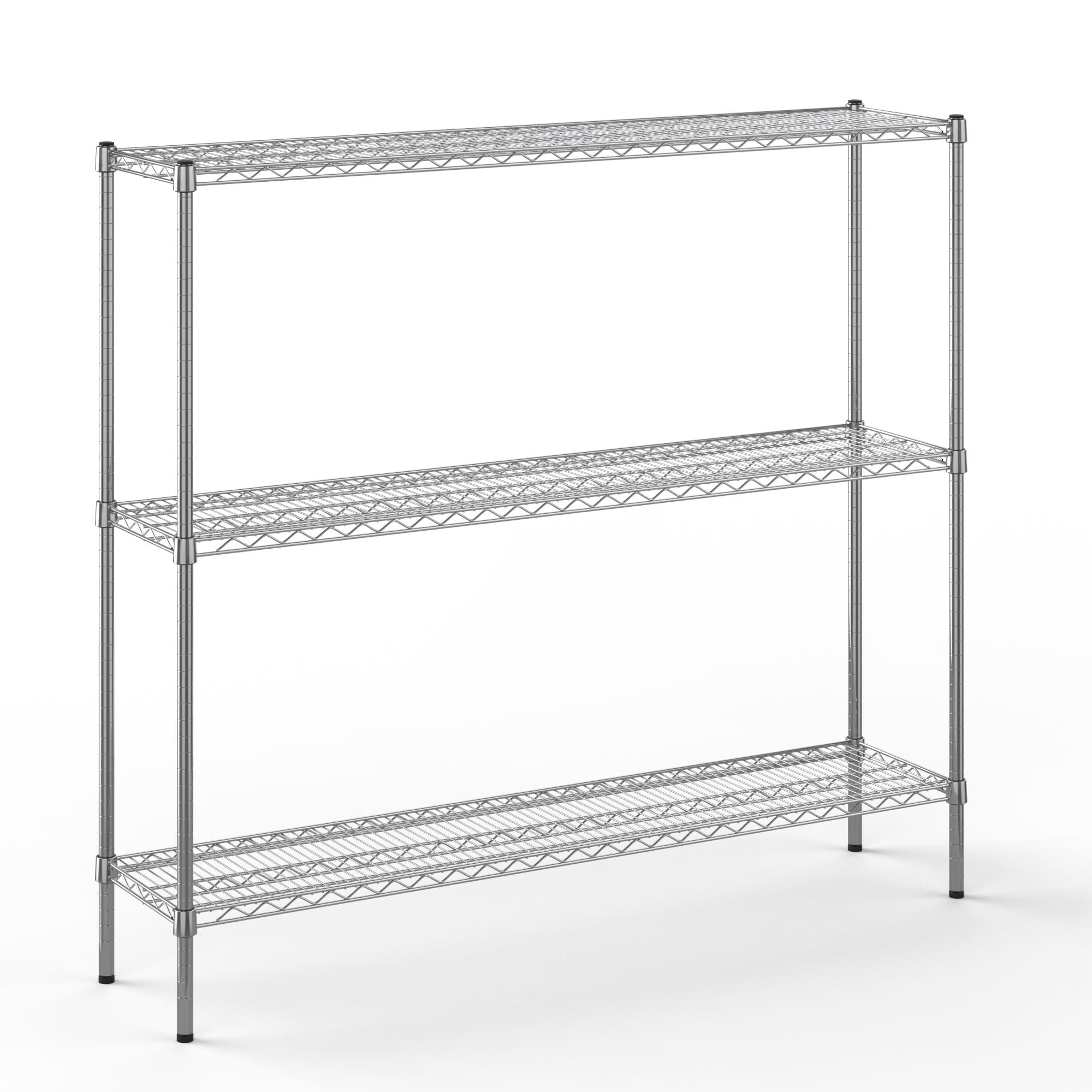 14" Deep x 60" Wide x 54" Height Wire Shelving Kit | 3-Tier | NSF Commercial Storage Rack Unit