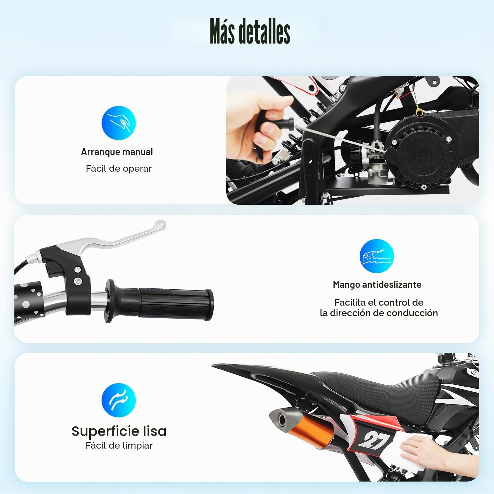 Bicicleta de cross para niños, 2 tiempos, 49 ccm, motor de 10 pulgadas, moto de bolsillo, Dirt Bike | Motocross | Pocketbike | Motorsport Dirtbike
