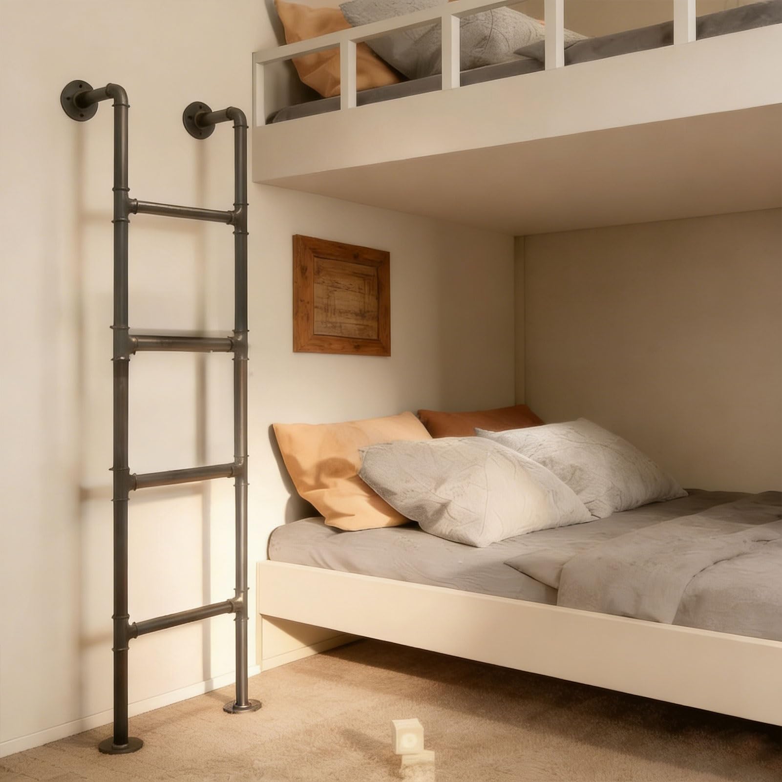 WallMounted Attic Loft Ladder for High Beds Fire Escape & Egress Metal Bunk Bed Step Ladder for Dorms 53in (134cm) Ideal for Attics & Basements