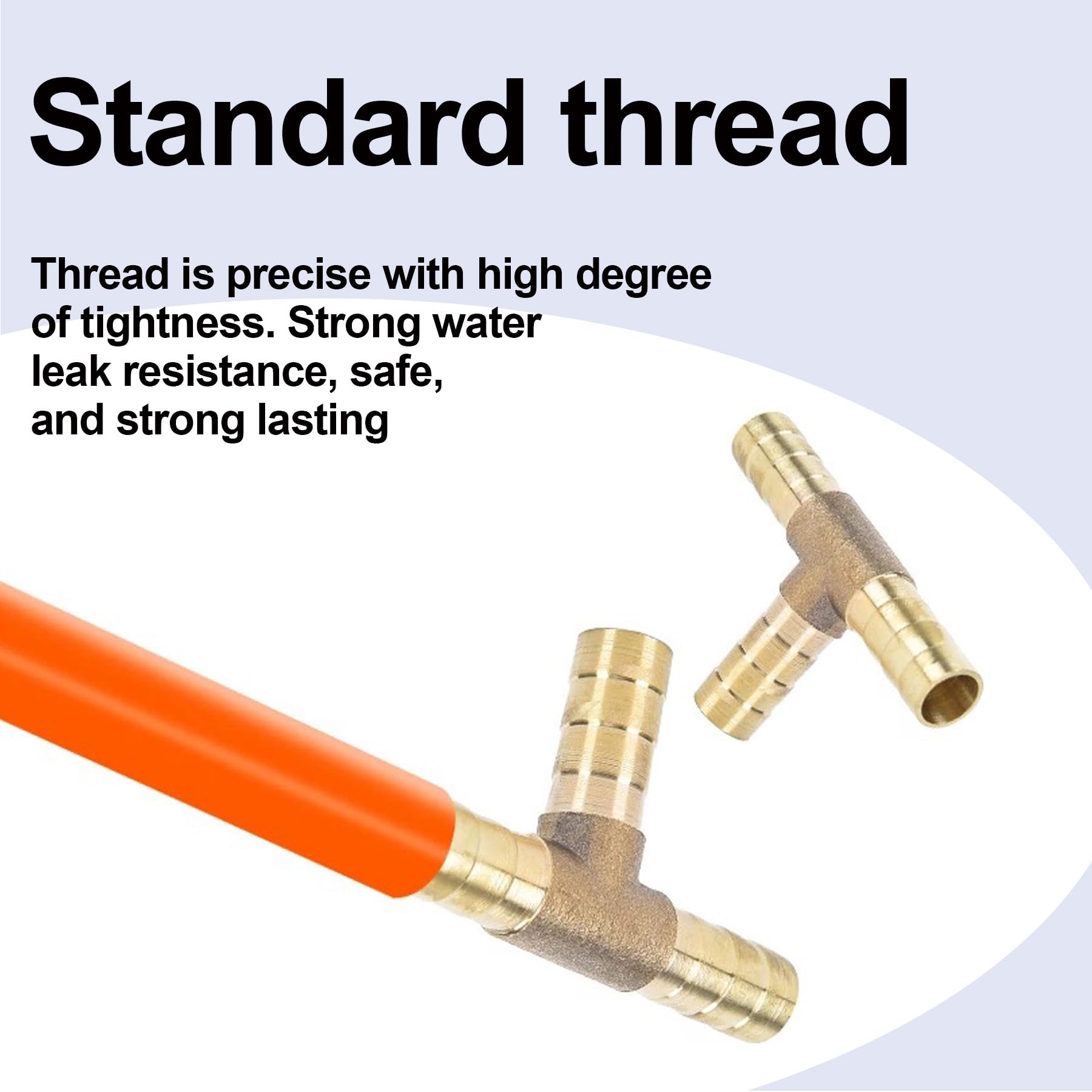 Raccord cannelé en laiton 6 mm ID en forme de T 3 voies pour air, gaz, eau et carburant – Connecteur en T barbelé (2 pièces)