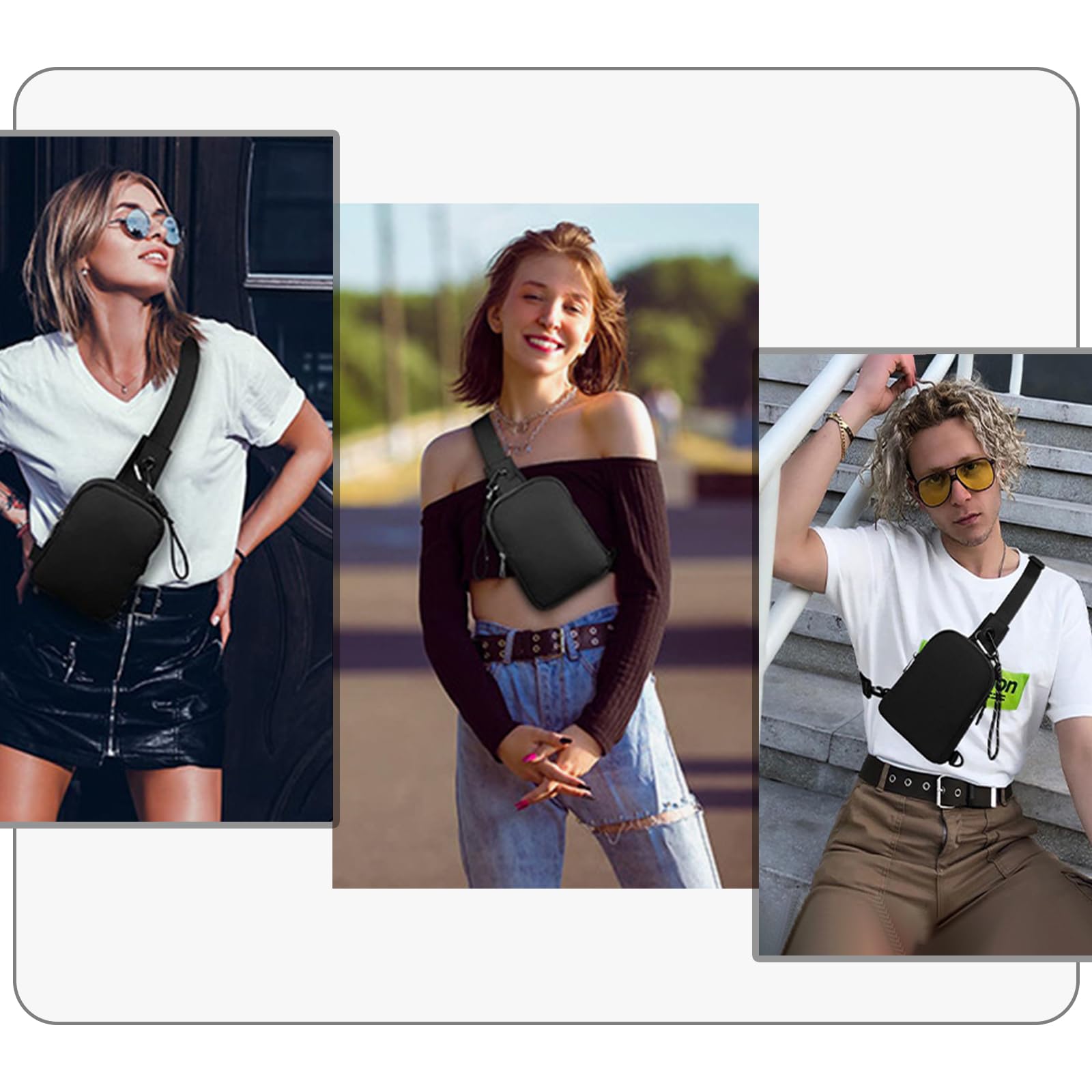 Bolso bandolera deportivo, bolso cruzado, mini bolsa para teléfono móvil, bolso pequeño de hombro, multifuncional, bolsillo en el pecho para deportes al aire libre, viajes, uso diario,