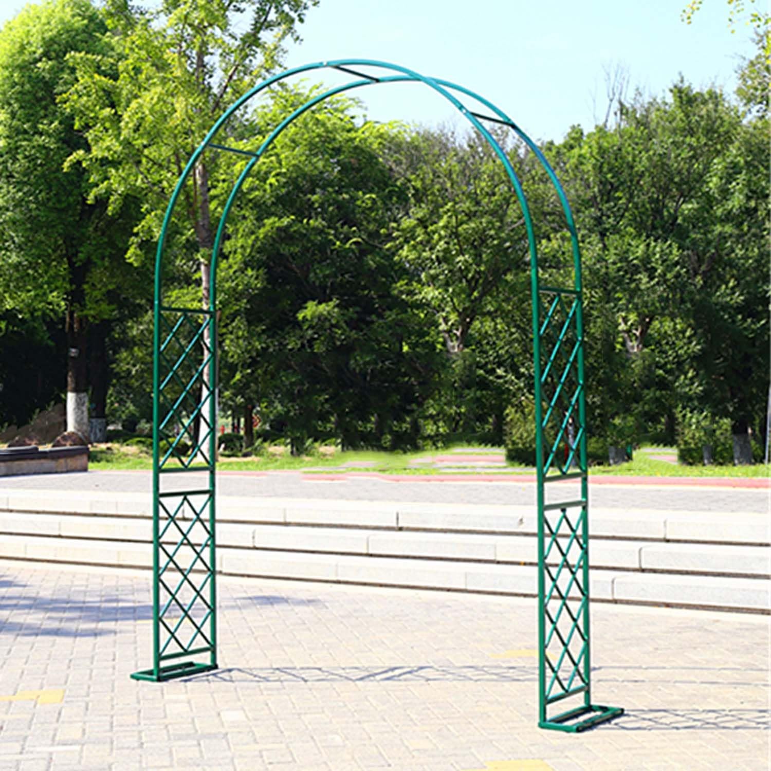 Arche de jardin pour mariages et décoration de fête en acier vert