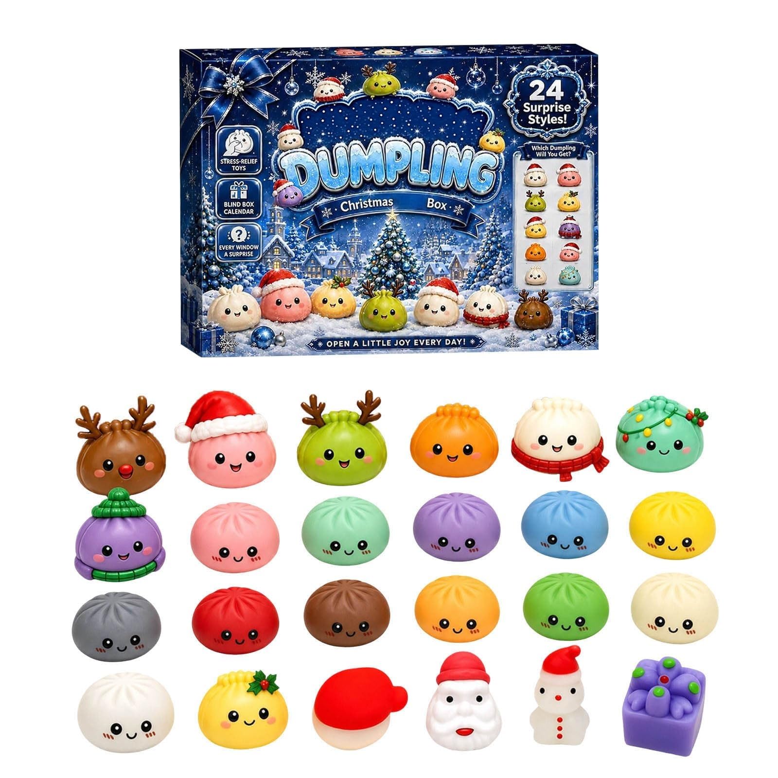 Christmas Dumpling Squishy Advent Calendar 2026, 24 Days Countdown Toy (#D) — image 1