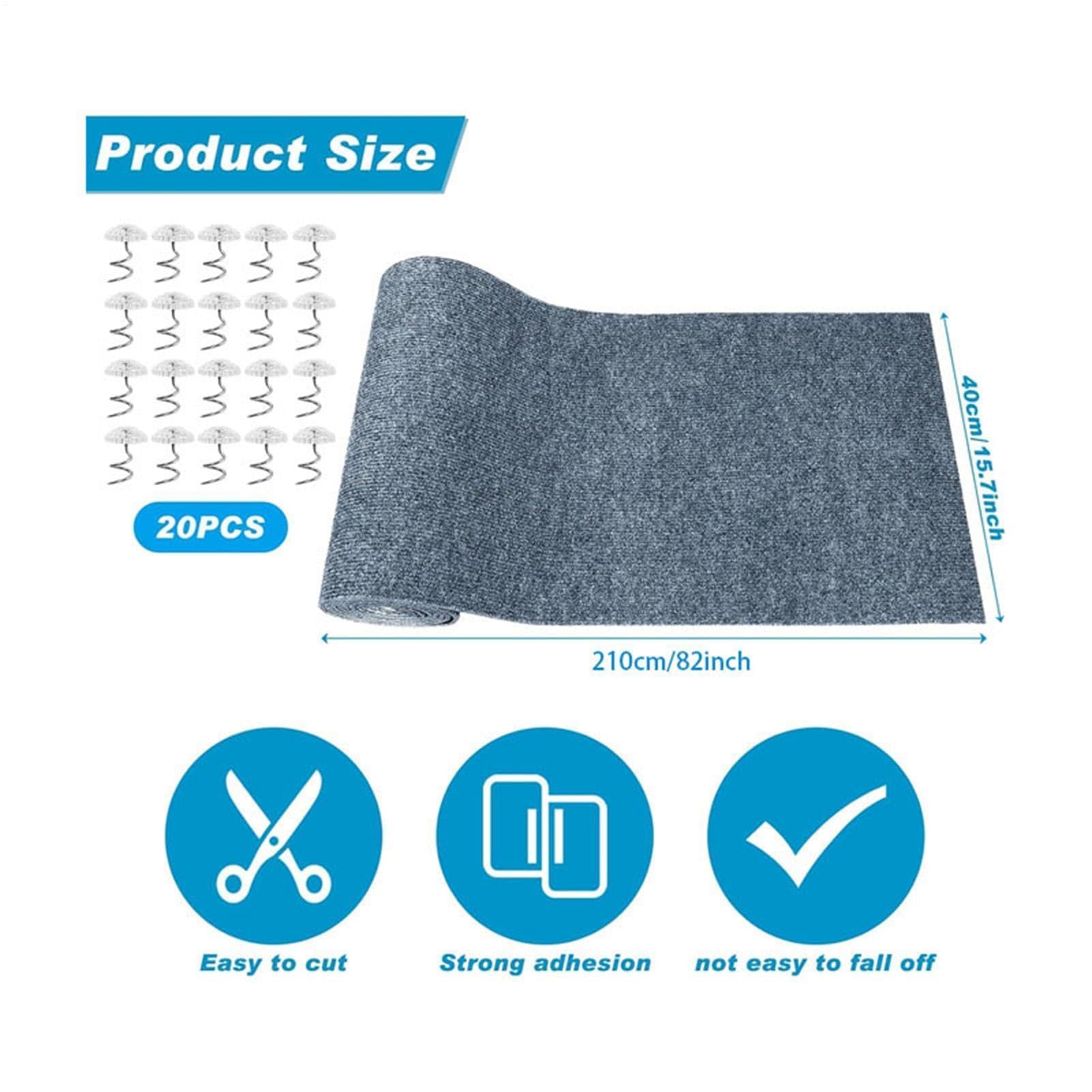 Protector de muebles para gatos | Alfombra adhesiva cortable – 210 x 40 cm, protector de sofá con 20 tornillos – para alivio de la picazón de la piel, juego de actividad, sofá, pared, sala de estar