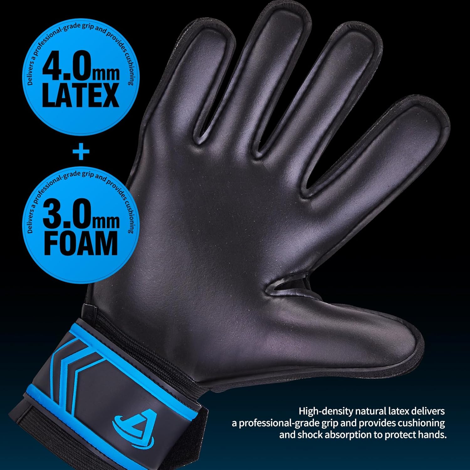 Goalie Goalkeeper Gloves with Finger Protection Breathable Soccer Gloves with Extra Grip, Unisex Youth and Adult, Black/Green, Sizes 5-10 - Image 2