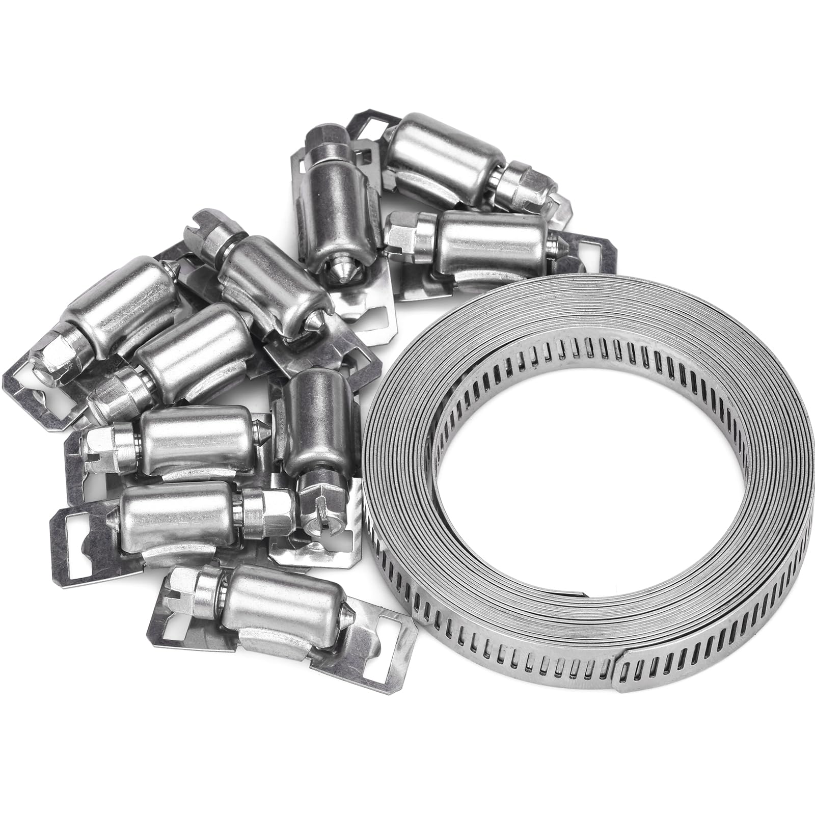 Fascette Metalliche Stringitubo In Acciaio Inox - 3.5m Con 10 Fissaggi Per Tubi Gas/Acqua - Foto 5