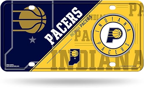 Miniatura 131 de Rico Industries Etiqueta de metal de baloncesto de la NBA de 6 x 12 pulgadas, ideal para camiones/coches/SUV