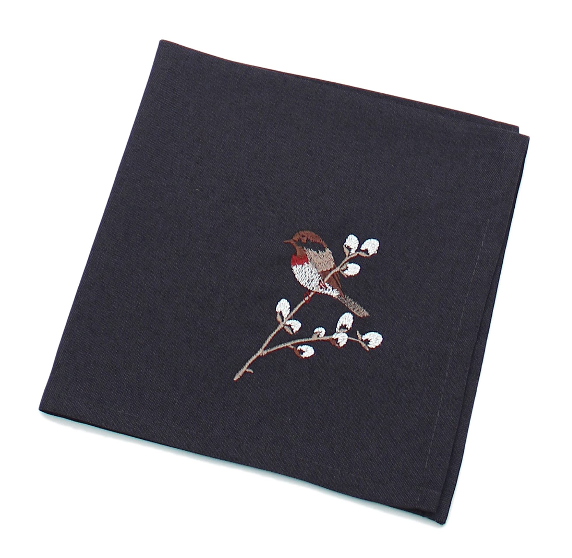 Peggy Wilkins Pewter/Multicolour Hedgerow Embroidered Napkin