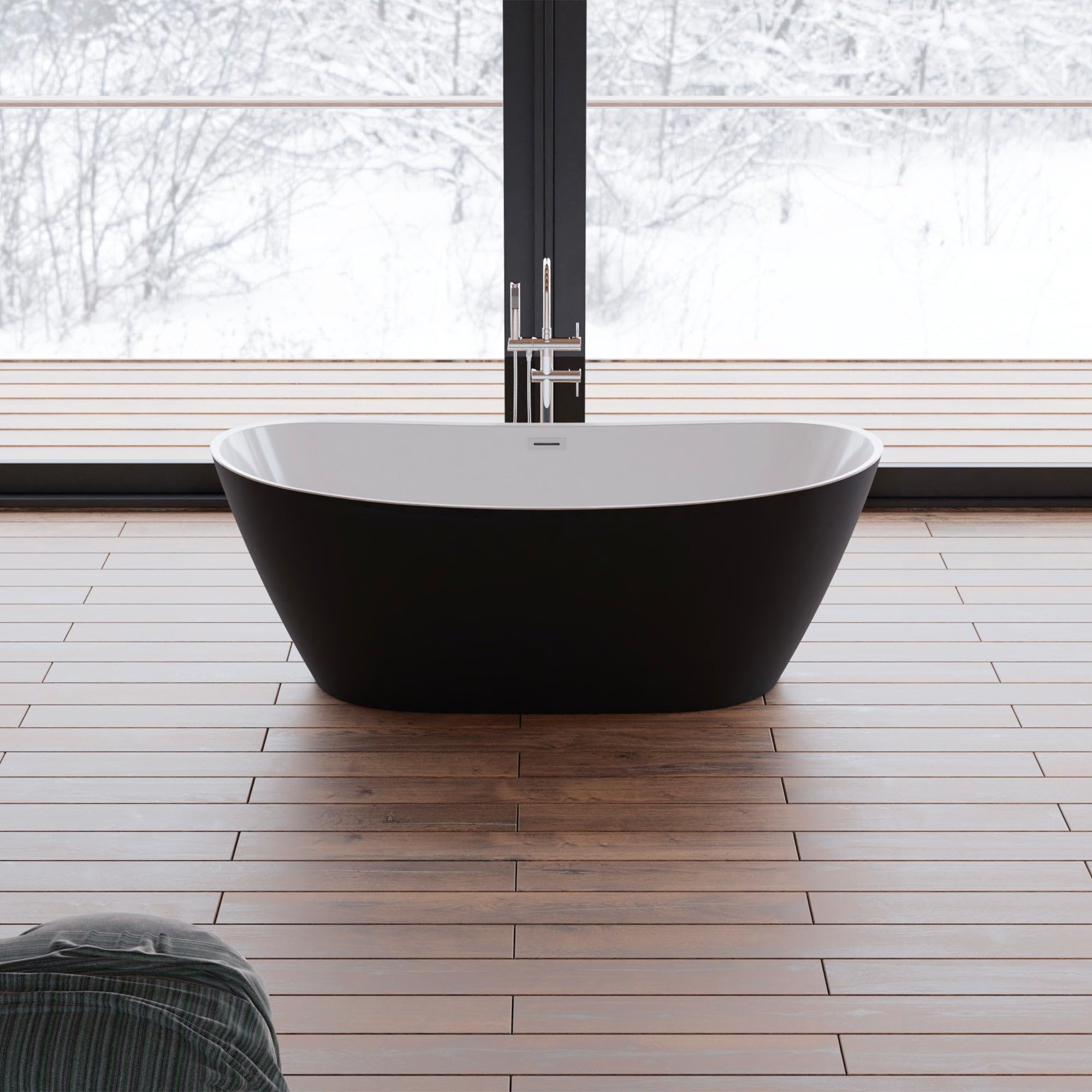 SPALINA Venecia Noire - Bañera exenta Oval L. 170 x l. 80 cm