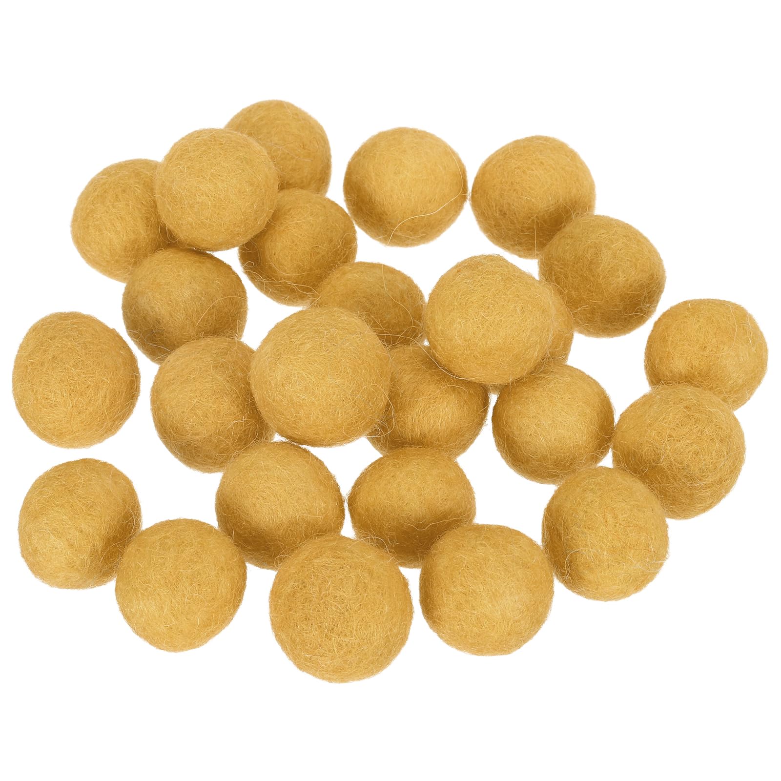 PATIKIL 2cm/0.8" Wool Felt Beads, 25 Pcs Natural Wool Felt Bead Balls Handmade Pom Poms for Craft DIY Projects Felting Garland Home Decor Dream Catcher Party Pompom, Khaki