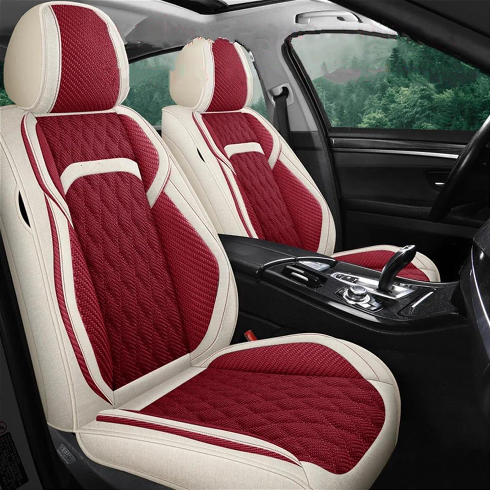 Ensemble housses siège auto Hyundai Santa Fe ix35 i40 - Couvre siège rouge blanc