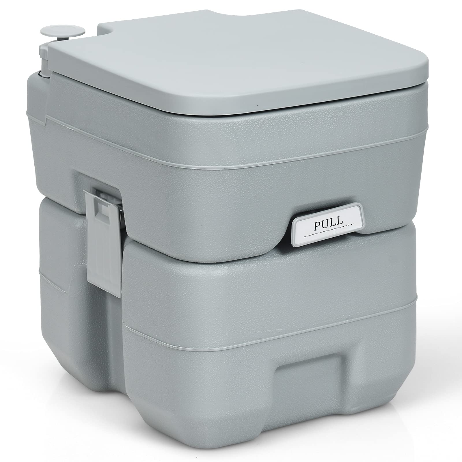 DREAMADE 20L Campingtoilette mit Abnehmbarem Abwasser- und Frischwassertank, Reisetoilette aus HDPE, Mobile Toilette, bis zu 150 kg belastbar, mit Spülung, für Wohnwagen & Garten