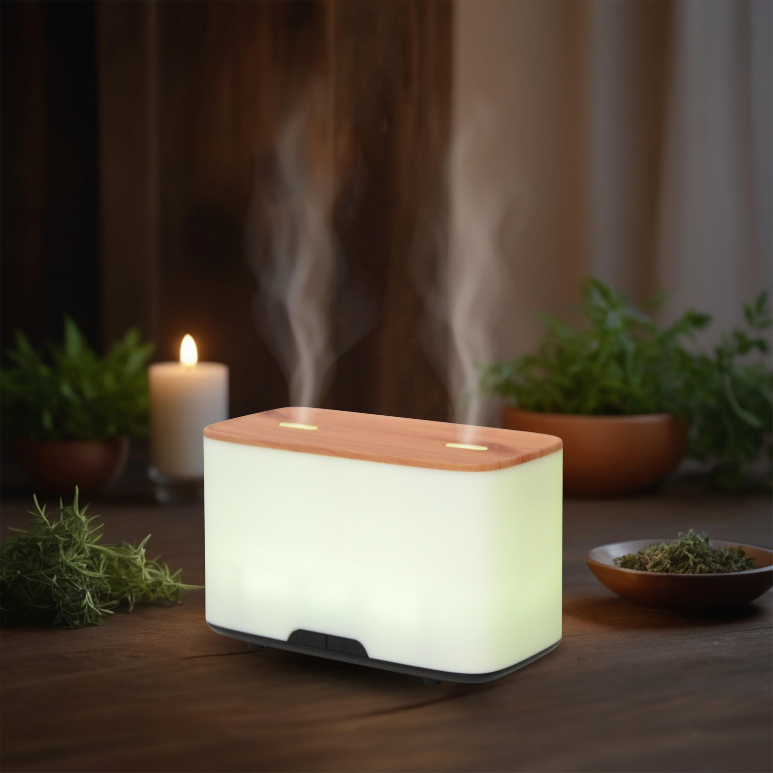 Zen’Arôme Diffuseur Ultrasonique Duo – Diffusion Huiles Essentielles à Froid Aromathérapie – Diffuseur Électrique pour Parfum Maison – Double Réservoir avec Diffusions Indépendantes ou Simultanées