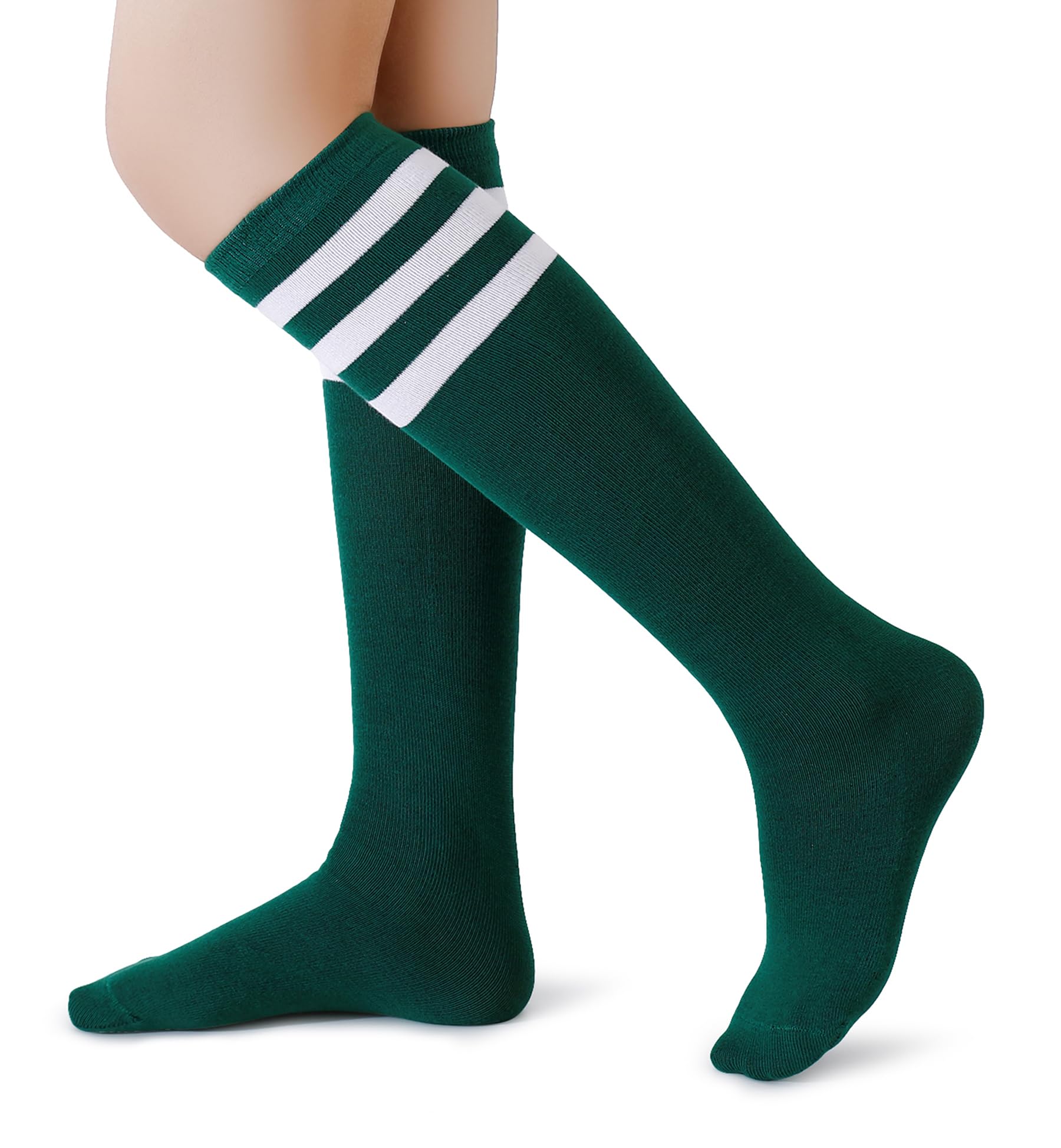 Henwarry Boys Girls Knee High Tube Socks Classical Stripes Athletic Socks