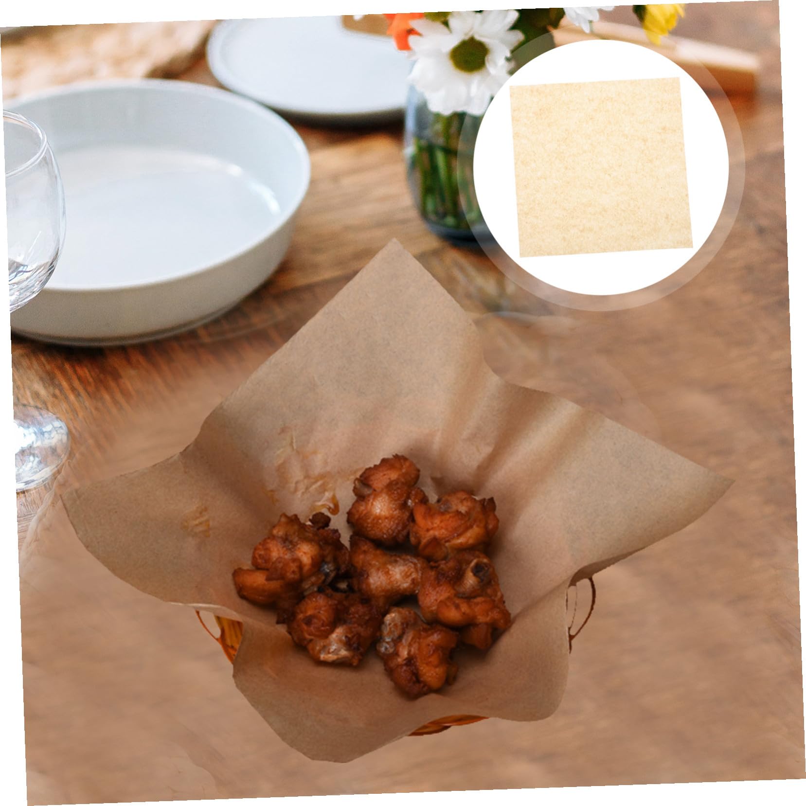 TOYANDONA 500 Hojas De Papel Para Bandeja De Horno Papel Para Hornear Bandejas Para Freidoras Para Horno Para Hornear Sin Blanquear Para Repostería Para
