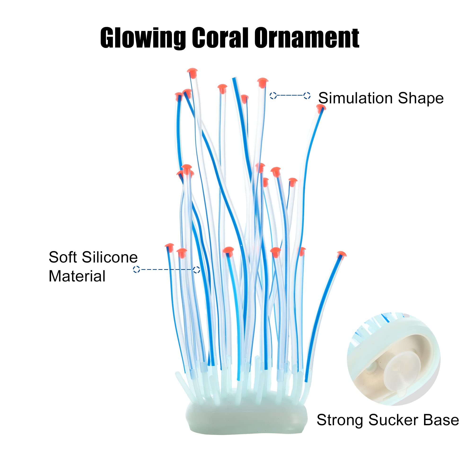 VOCOSTE Aquarium Simulation Corail Mer Oursins, Silicone Décoration Bleu