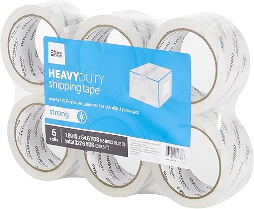 Miniatura 2 de Office Depot Cinta de envío, resistente, 1.89 pulgadas x 43.7 yardas, transparente, paquete de 6, 0M01199