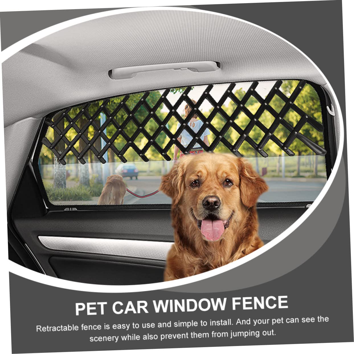 SOIMISS Vehicle Window Pet Fence Dog Barrier for Car Scalable Protector for Dogs Cats Easy Installation Safe Window Guard for Travel Pet Safety - Image 2