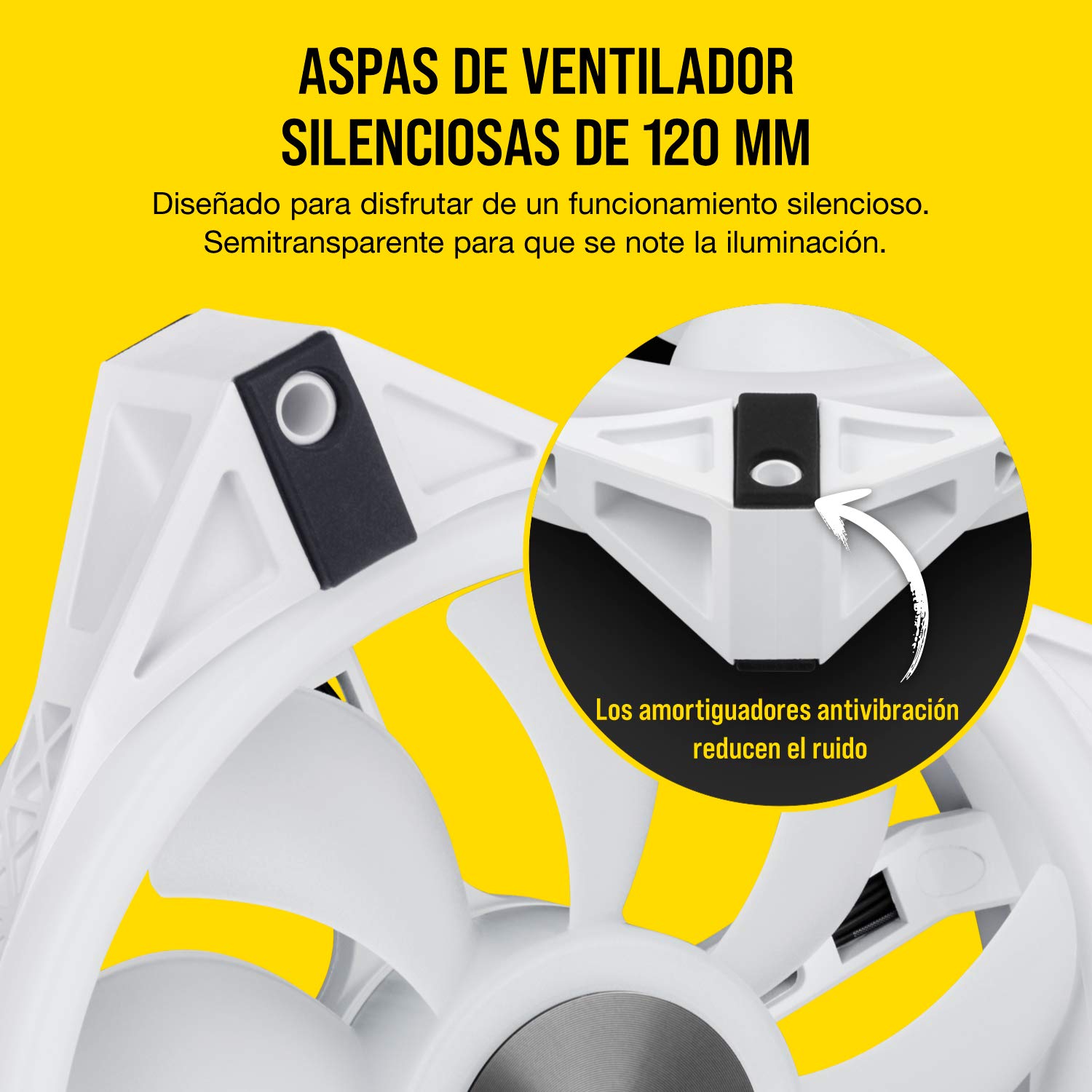Corsair iCUE QL120 RGB, Ventilador LED RGB PWM de 120 mm (102 LED RGB Controlables Individualmente, Velocidades de Hasta 1500 rpm, Bajo Nivel de Ruido) Paquete de 3 con Lighting Node Core - Blanco