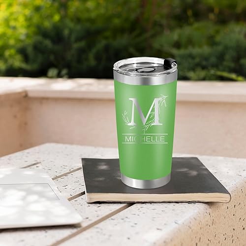 Miniatura 7 de Vasos personalizados con nombre grabado, vaso de café de acero inoxidable de 20 onzas con tapas y popotes, taza de viaje personalizada regalos para