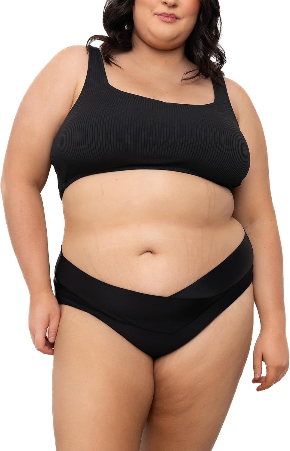 Coral Reef Swim Tankini Swimsuits for Women – Twisted Back Tankini Top & V-Cut Bikini Bottoms Set Tankinis – Black (XXS-3XL) - Image 2