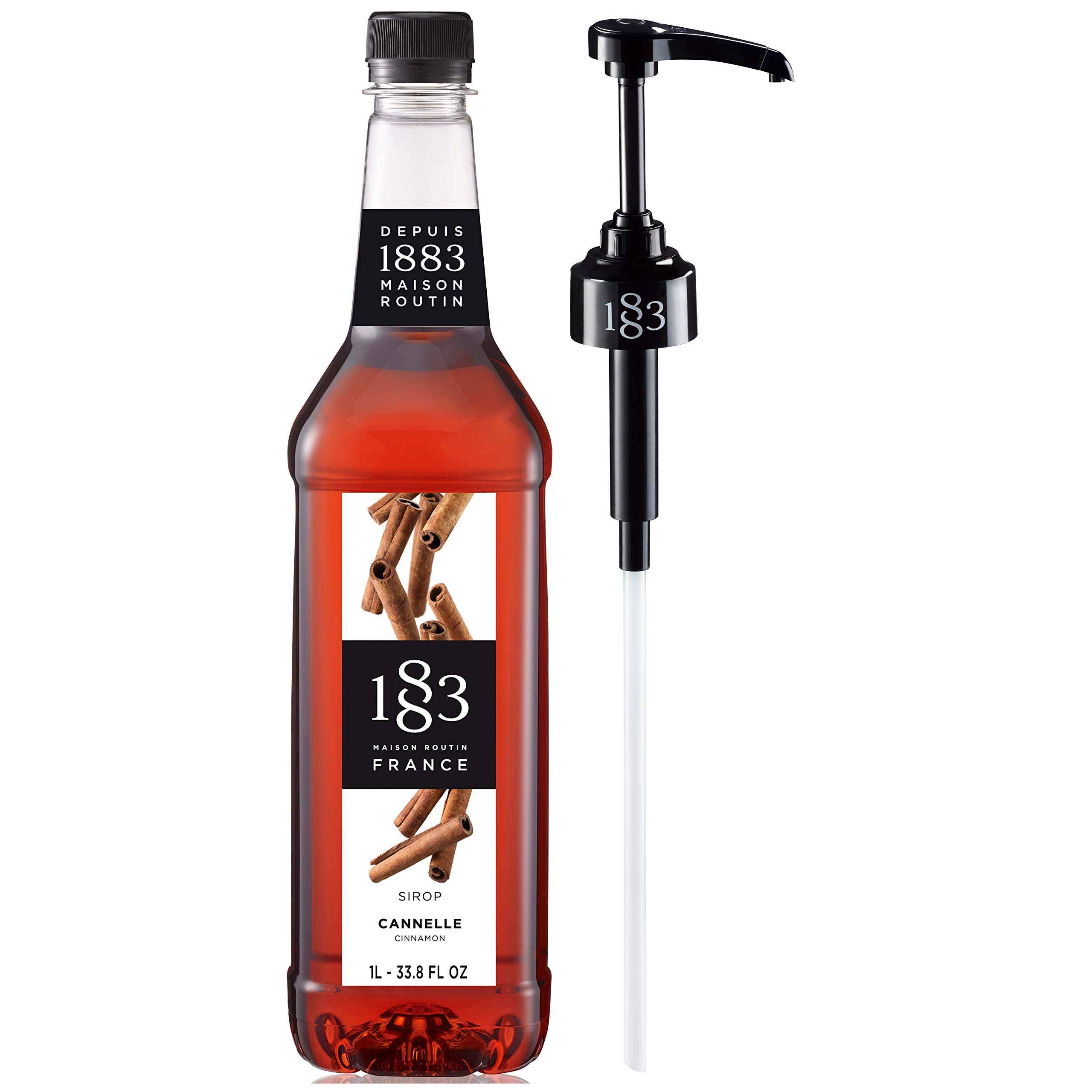 Routin 1883 Premium Cinnamon Syrup (Plastic Bottle) 1L + Pump