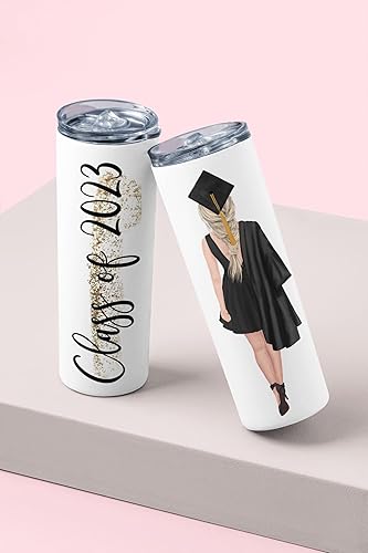 Miniatura 2 de Personalized Graduation Tumbler with Straw and Lid, Custom Name 20oz. Stainless Steel Tumbler, Class of 2024 Graduation Gift for Seniors and College