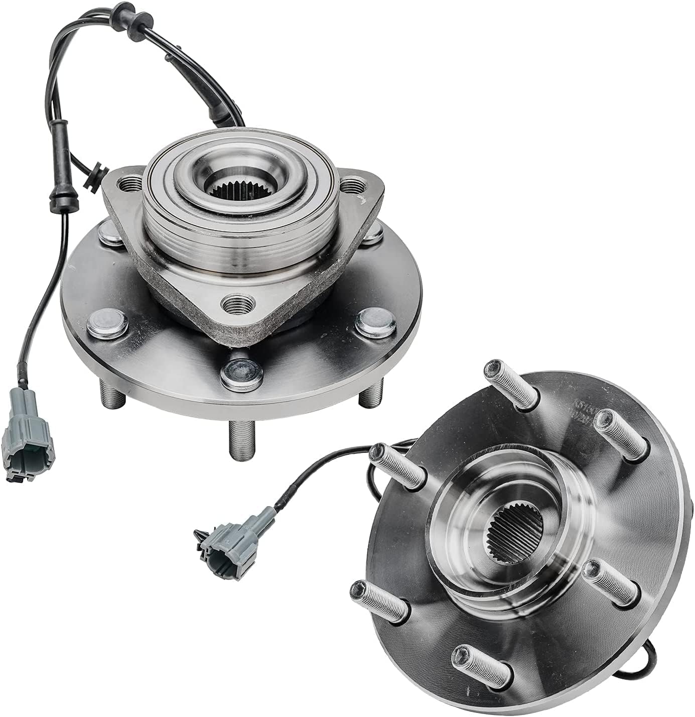 Detroit Axle - 4pc Front Wheel Bearing Hubs Kit for 2004-2007 Nissan Titan Pathfinder Armada Infiniti QX56, 2 Wheel Bearing Hubs Assembly 2 Stabilizer Sway Bar End Links 2005 2006 Replacement