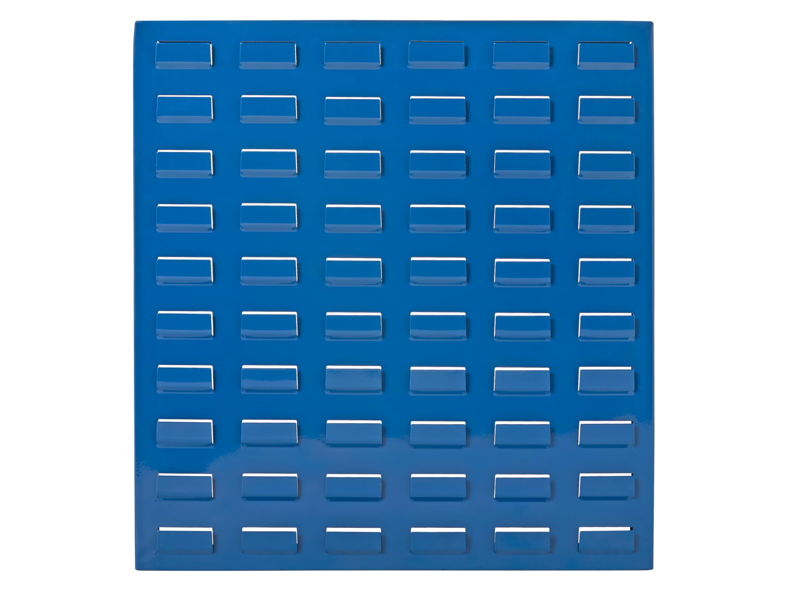 The Workplace Depot Steel Louvre Panel - Blue Powder-Coated Heavy-Duty Storage Panel, Precision Hook-On Bin Wall Organiser for Workshop, Garage & Industrial Use (500(H) x 460(W) mm)