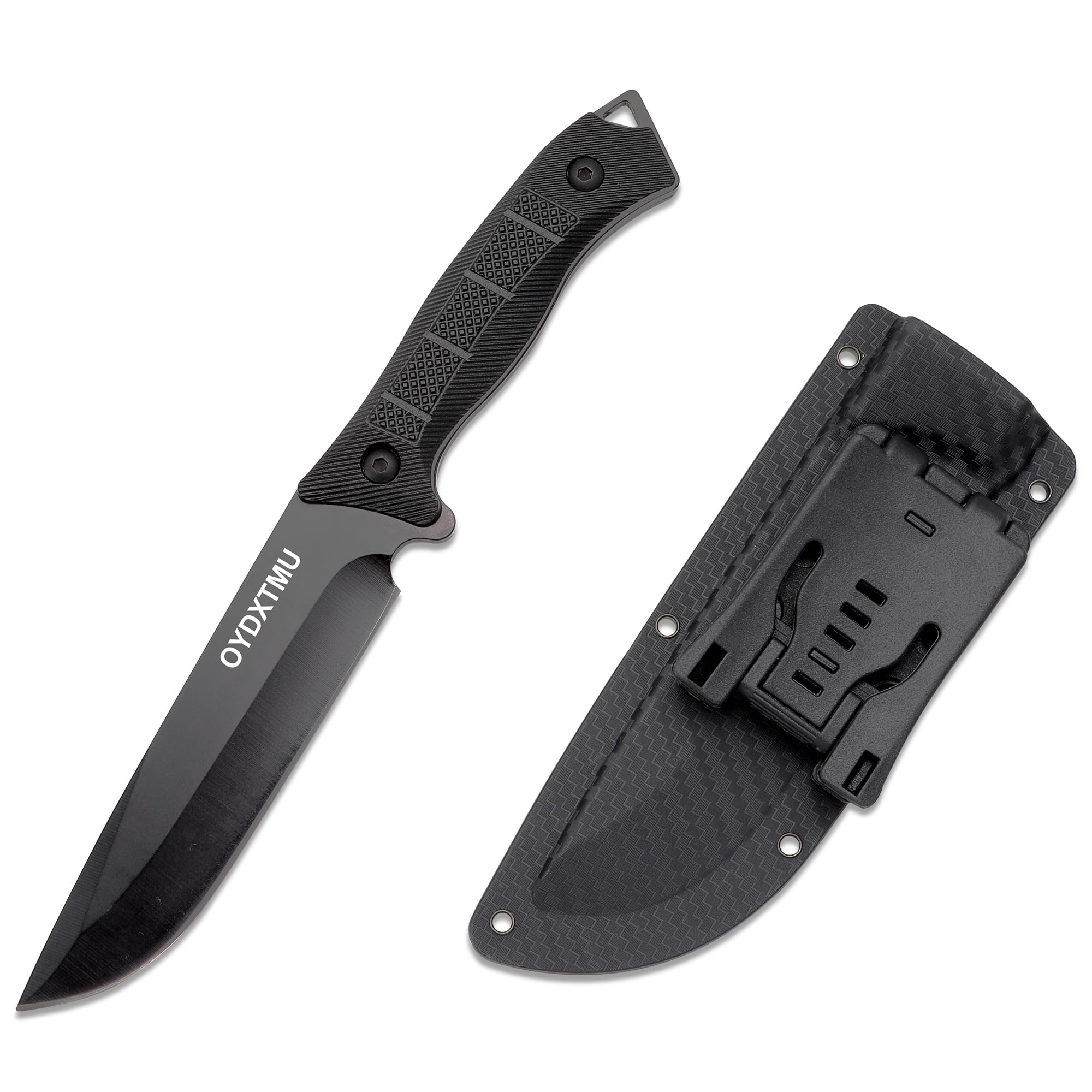 11" Fixed Blade Tactical Knives with Sheath,Hunting Knife with High Carbon Steel Blade, Non-Slip Handle, Lanyard Hole, Camping Knives for Hiking,