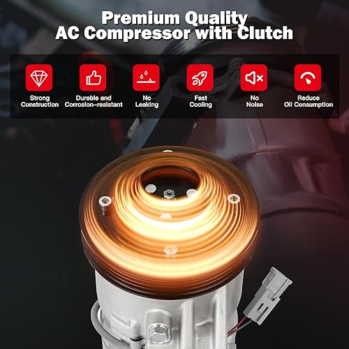 Miniatura 4 de cciyu Compresor de aire acondicionado apto para Scion xA xB 1.5L 2004-2006 reemplaza al compresor de CA para automóvil