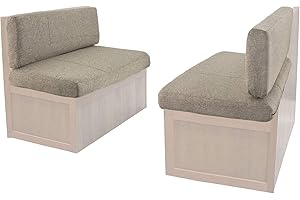 RecPro RV Memory Foam Dinette Set in Suprima Cloth (Oatmeal, 42" W)