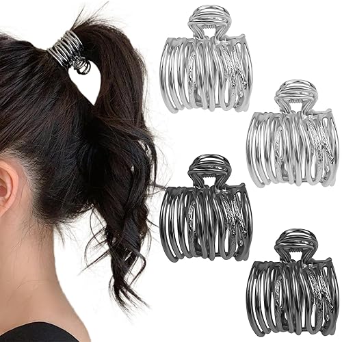 4 pinzas de metal para cola de caballo, pinzas pequeñas para el cabello, pasadores de pelo de tiburón, accesorios decorativos para mujeres y niñas
