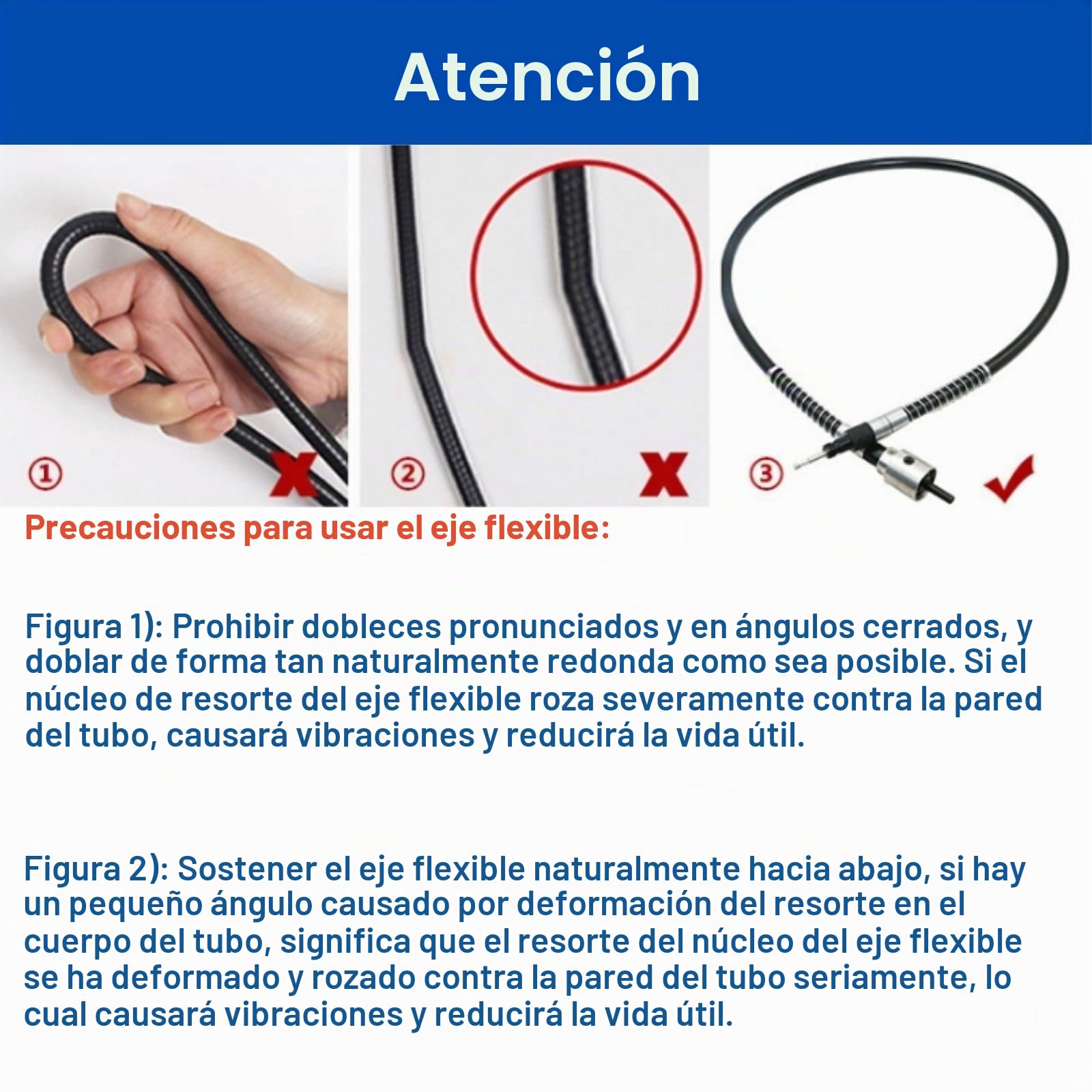 Jadeshay Eje Flexible,10000 RPM 0,3‑6,5 mm Flexible Cable de Extensión para Taladro Extension con 2 Llaves Accesorios de Taladro Amoladora para Eléctricas Herramientas Rotativas