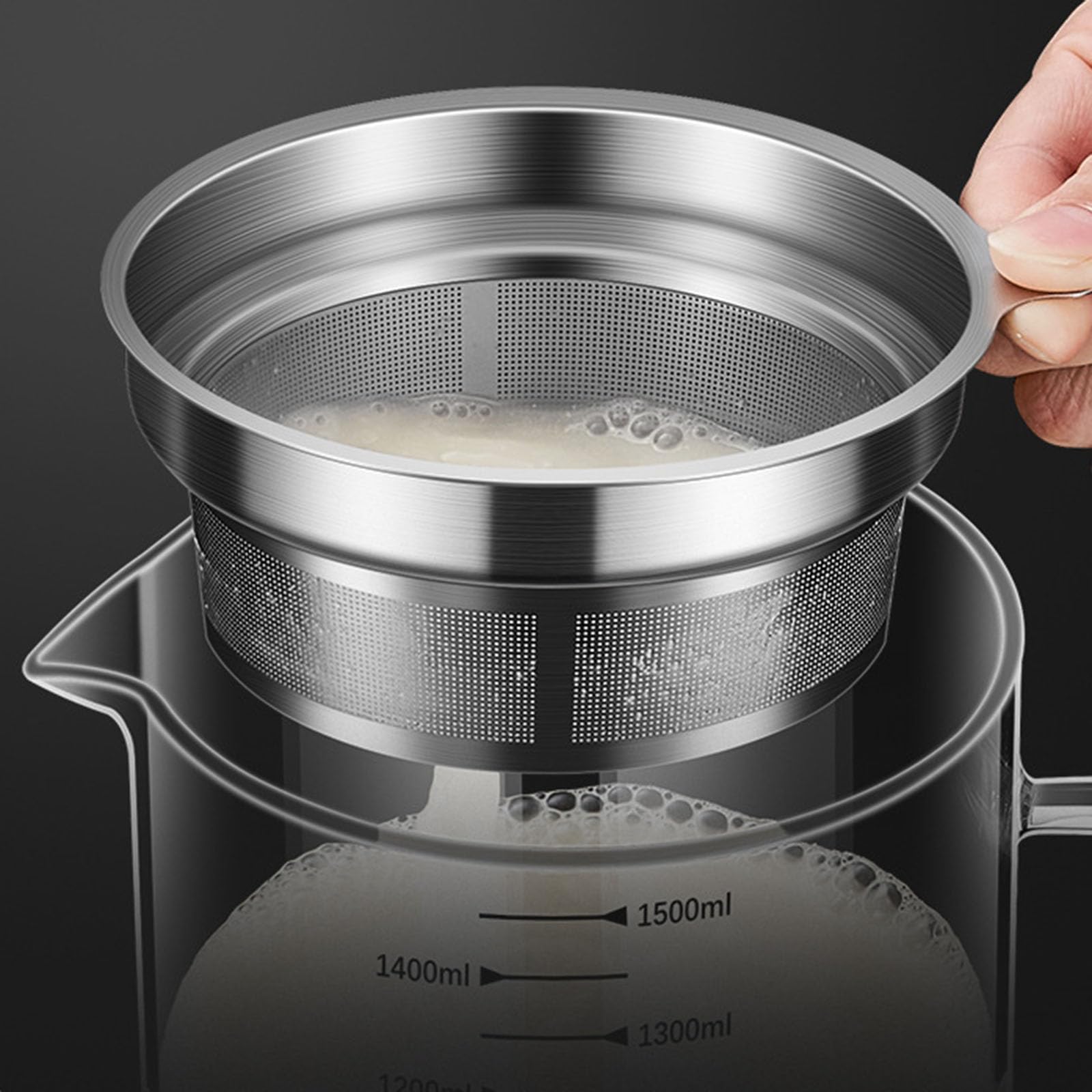 Vasi per Filtri per tè E Succhi capacità da 1 Litro Separatori Olio da Cucina con Parte Anteriore Liscia E Comoda Maniglia Vaso Resistente alla Corrosione