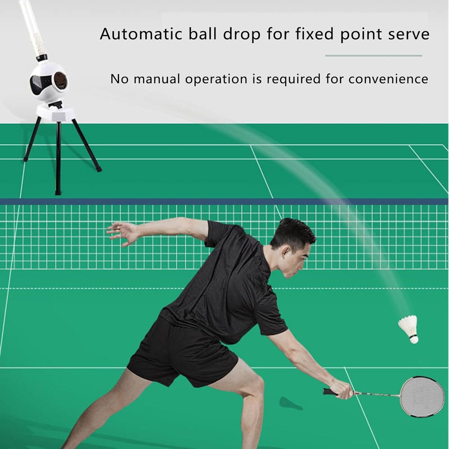 Badminton Shuttlecock Launcher, Portable Badminton Robot Launching Machine, Badminton Training Machine for Beginners, Badminton Training Machine for Indoor and Outdoor Training