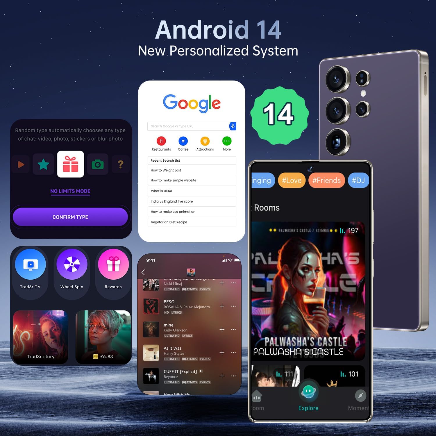 New Year Sale I25 Ultra Smartphone 16Gb+512Gb Android 14 Smartphone, 6.99&Quot;...