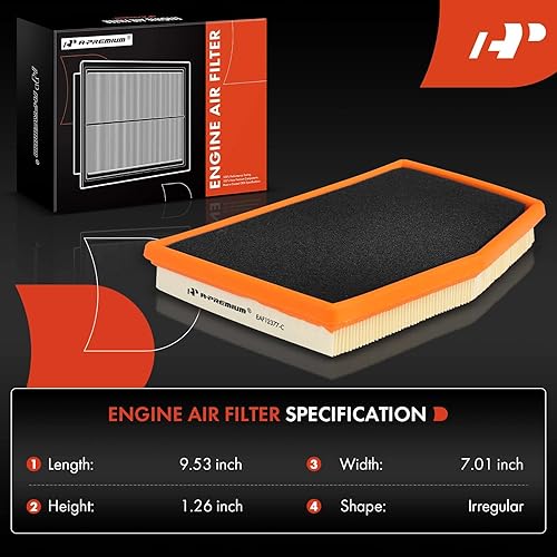 Miniatura 2 de A-Premium Filtro de aire de motor de 2 piezas compatible con Porsche Boxster 1997-2005, 2.5L 2.7L 3.2L, Reemplazar # 99611013104