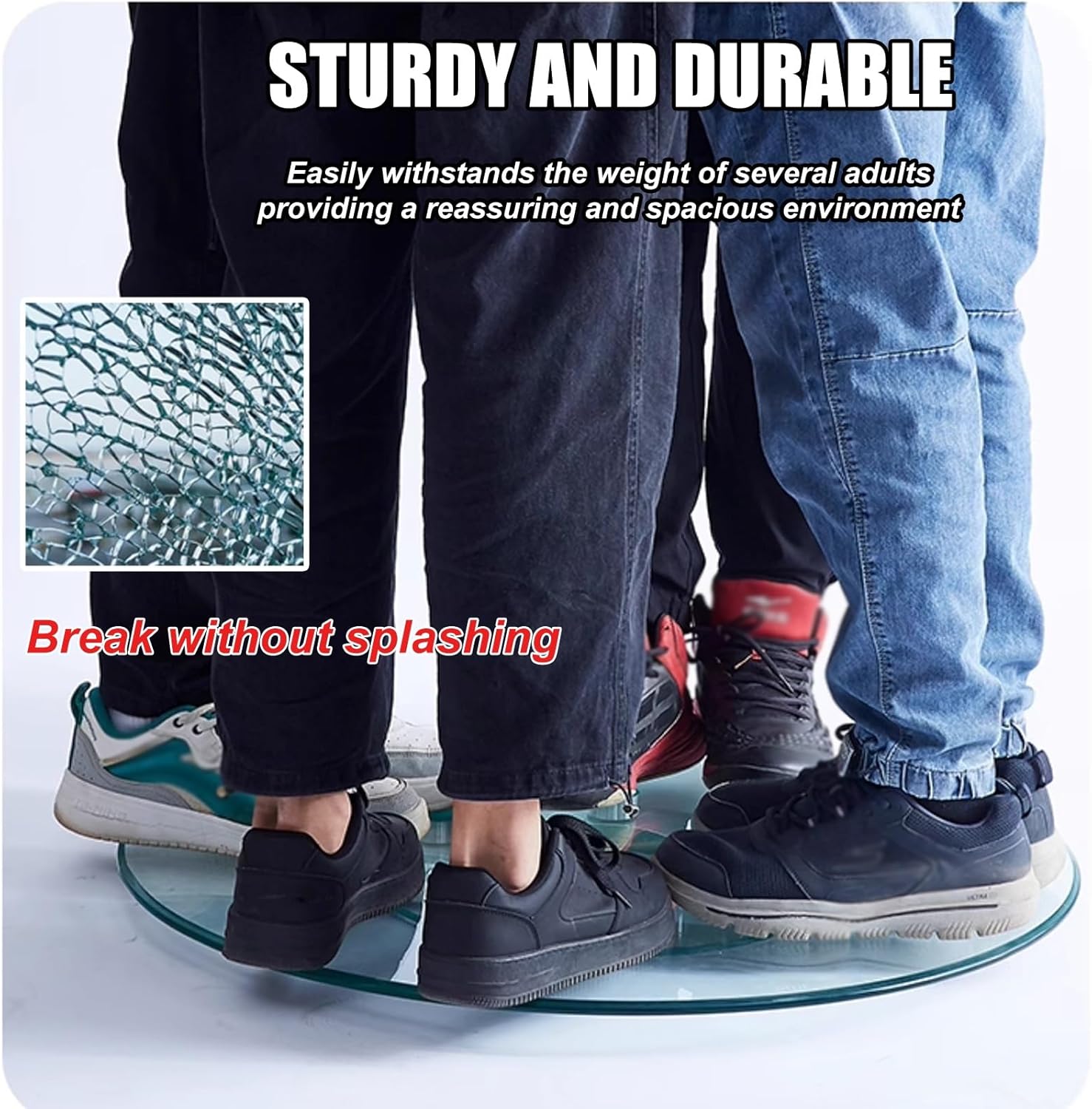 Large Lazy Susan Turntable For Dining Table Top Tempered Glass Turntable Clear Lazy Susan Organizer Round Tabletop Rotating Tray Serving Plate Silent & Smooth Spin Diameter 20inch / 23.5inch / 27.5inc