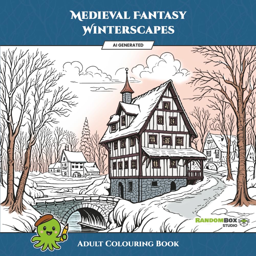 Medieval Fantasy Winterscapes Colouring Book: 86 Unique Winter Scenes for Adult Relaxation