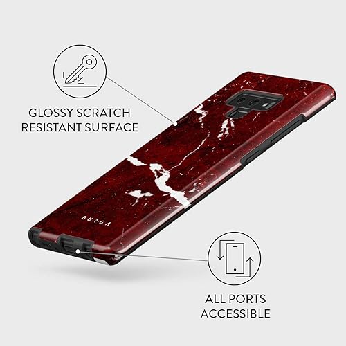 Miniatura 3 de BURGA - Carcasa rígida para Samsung Galaxy Note 9 (incluye carcasa de silicona y carcasa de silicona de doble capa), color negro y dorado