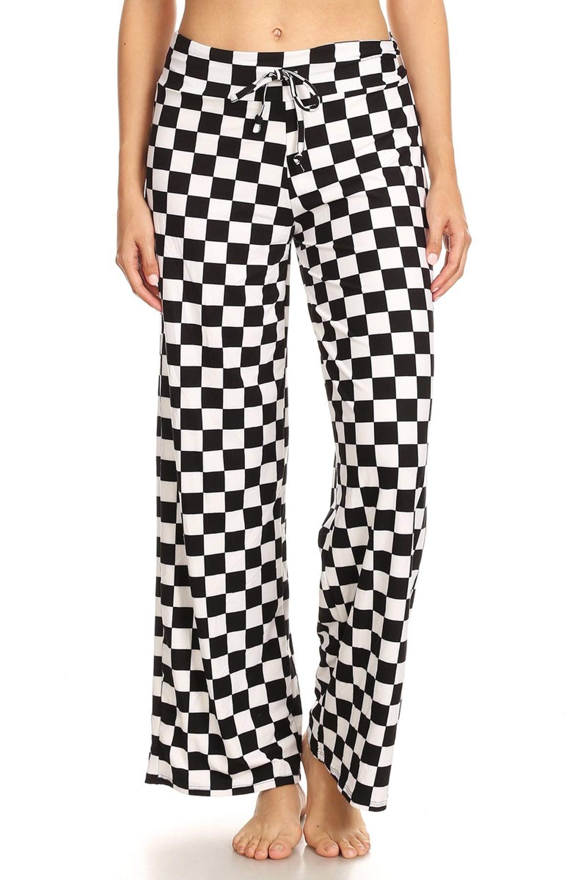 Leggings Depot Women's Wide Leg Drawstring Pajama Pants for Lounge, Sleep