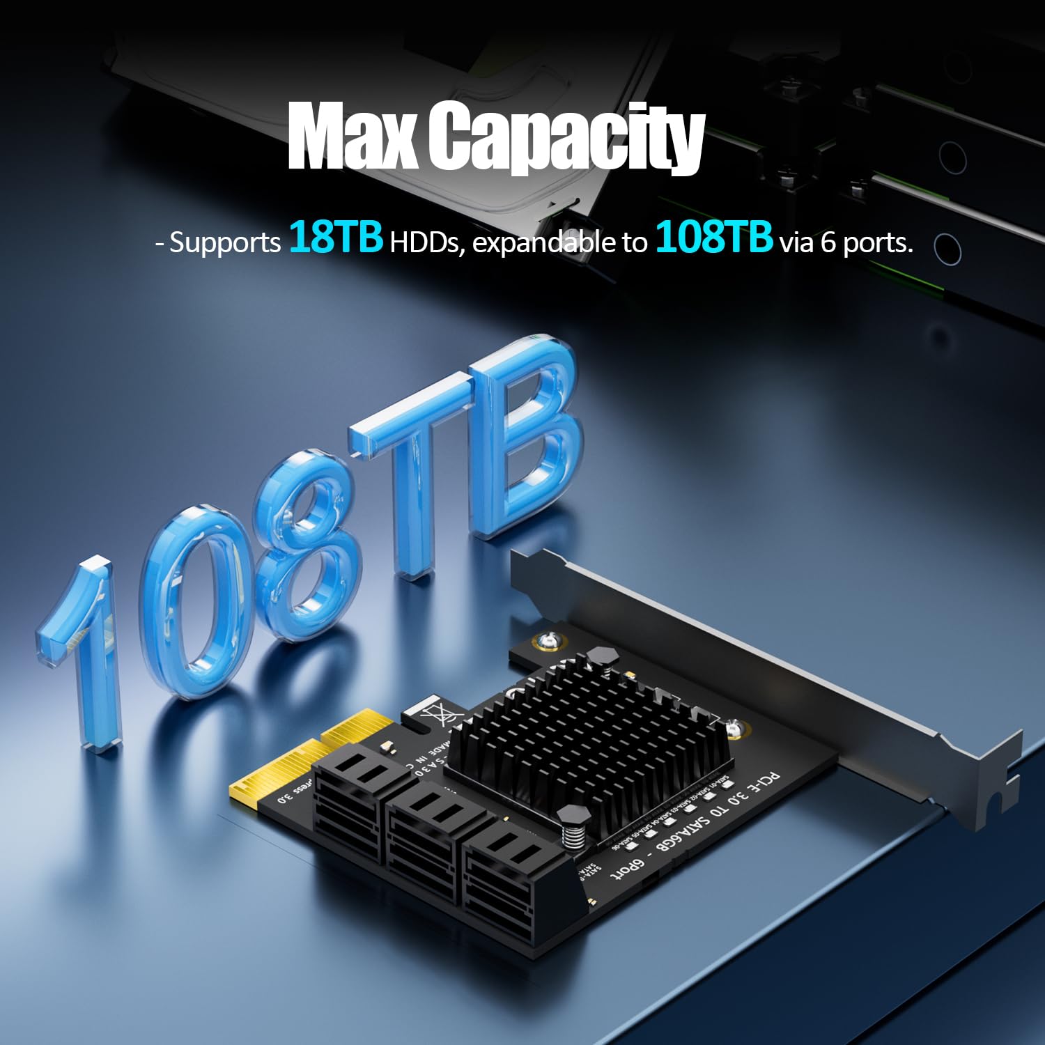 GLOTRENDS 6 Port SATA Expansion Card - Add 6 Drives! -6